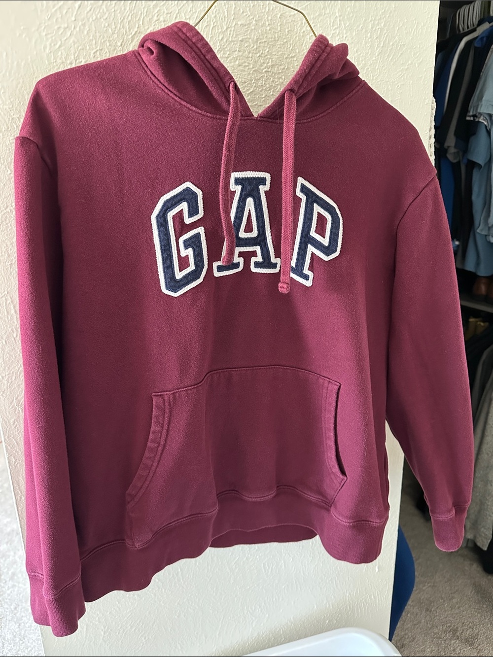 GAP Maroon Hooded Pullover with Appliqué Logo